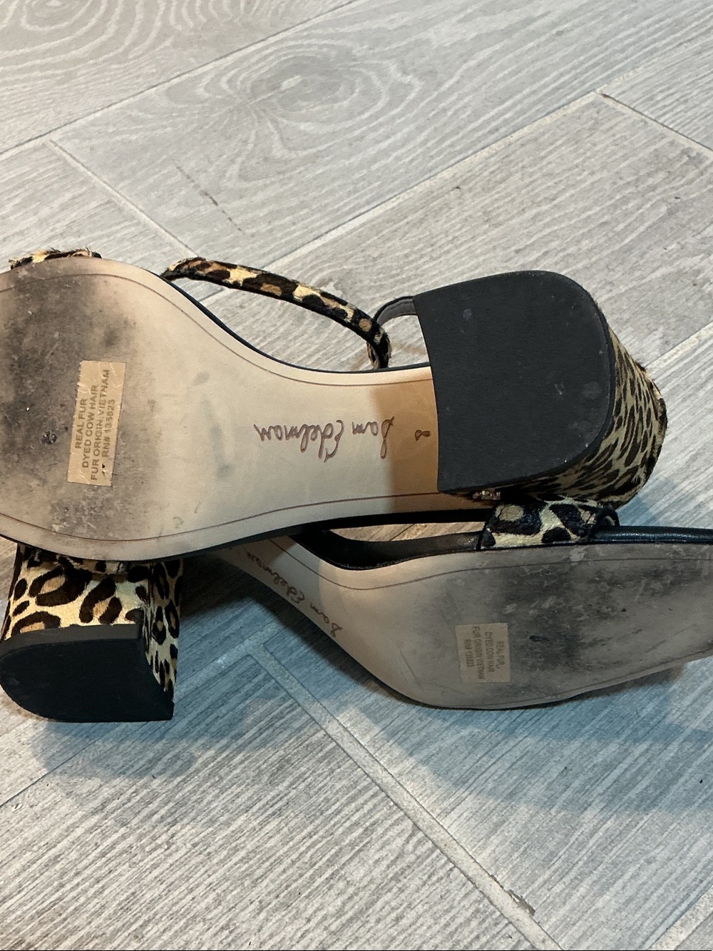 Sam Edelman Daniella Leopard Print Ankle-Strap Block Heels Women’s Sz 8M - Picture 7 of 8
